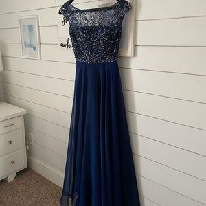Sherri Hill royal blue prom dress